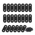 22 Pcs Straight Brace Black Mending Plate with Screws Flat for Wood