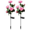 5 Head Head Led Solar Rose Garden Lamp Outdoor for Yard Lawn Path E