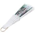 Hollow Out Rib Peony Print Lace Folding Fabric Hand Fan Colored