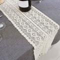 Nordic Crochet Lace Table Runner with Tassel Cotton Home Decor C