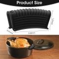 Silicone Pan Handle Cover Ear Clip Cast Iron Handle Holder,black,6pcs