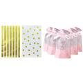 100pcs Gold Opp Bags with Twist Ties for Festival Gift Package