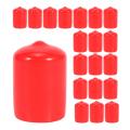20pcs Rubber End Caps 19mm Id Pvc Round Tube Bolt Cap Cover Red