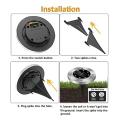 Solar Ground Lights Led Waterproof for Patio Lawn Pathway Path Yard Black + Silver