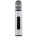 K6 Bluetooth Karaoke Mic Handheld Condenser Dual Speaker Silver