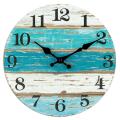 Beach Themed Blue Wall Clocks Battery Operated,for Home 10 Inch