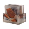 Wooden Coasters Set Of 6 - Square Resin Coasters with Holders
