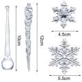 40pc Snowflake Icicle Crystal Christmas Tree Transparent Ornaments