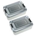 Thermal Insulation Lunch Box Stainless Steel Hiking Camping Silver