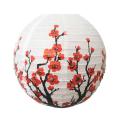 Set Of 6 Red Sakura(cherry)flowers White Color Lamp 16 Inch