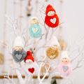 Christmas Decorative Plush Ball Pendant Lovely Mini Snowman Pendant