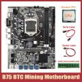 B75 Eth Mining Motherboard+cpu+ddr3 4gb Ram+switch Cable+sata Cable