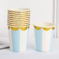 50pcs Birthday Party Decoration Pink Blue Tableware Set Paper Cup
