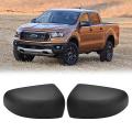 Car Black Rearview Mirror Cover Trim for Ford Ranger T6 2015-2021