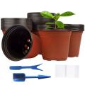 100pcs 6inch Plastic Plants Pots Nursery Pots with Label Garden Tools