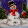 Latch Hook Pillow Kit Diy Throw Pillow Cover Printed Canvas Snowman