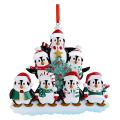 Personalized Penguin Family Christmas Tree Ornament (family Of 7)