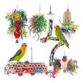 6pcs Bird Chewing Toy Bird Shredded Paper Bird Cage Accessories