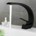 Spout Mixer Faucet Kitchen Bathroom Faucet Single Hole Wall Black