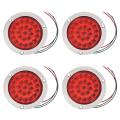 4 Pack Round Led Trailer Tail Lights Red 24 Led 4 Inch Brake Lights