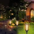 2pcs Solar Torch Lights with Flashing Flame,for Garden Decoration