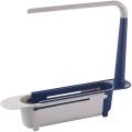 Telescopic Sink Storage Rack,drying Holder Stand for Kitchen Blue