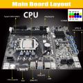 B75 Eth Mining Motherboard 8xpcie to Usb+g1620 Cpu+dual Switch Cable
