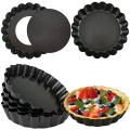 7pcs 4inch Non-stick Reusable Fluted Edges Small Tart Molds for Party
