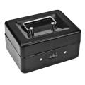 Durable Metal Coin Box with Combination Lock 15 X 12 X 7.7cm (black)