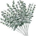 20pcs Artificial Eucalyptus Stems Leaves Gray Green Plant for Wedding