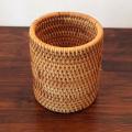 Rattan Chopsticks Tube Bucket Dinner Knives Forks Organizer C