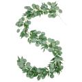 Artificial Silver Dollar and Willow Leaves Vines for Wall Decoration