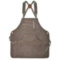 Waxed Canvas Work Apron with 9 Pockets, Adjustable Strap for Unisex