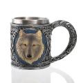 Wolf Head Stainless Steel Resin Beer Juice Milk Water Cup Home Office