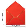 100 Pack A7 Envelopes V Flap Envelopes with Gold Borders (red)