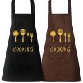 Chef Apron 2 Pack, Kitchen Apron with Pockets, Waterproof Bib Aprons