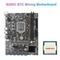 B250c Btc Mining Motherboard with G4560 Cpu Lga1151 12xpcie to Usb3.0