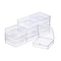 12 Pack Clear Plastic Beads Storage Containers Box with Hinged Lid