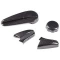 Abs Carbon Fiber Car Seat Adjustment Button Cover Trim Sticker