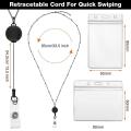 2 Pcs Retractable Badge Reel Lanyard with Id Holder Necklace- B