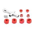 4pcs 12mm Nut Hex Wheel Hub Set for 1/16 Slash E-revo Rc Car Red