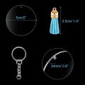 Acrylic Circle Keychain Blanks Clear Kit 120pcs for Cricut, Silver