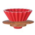 Ceramic Pour Over Coffee Maker with Stand V60 Funnel Dripper, Red