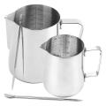 2 Pack Stainless Steel Espresso Pitchers with Measurement (12oz&20oz)