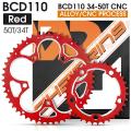 West Biking Road Bicylcle 110bcd 34t 50t Narrow Wide Chainwheel,red