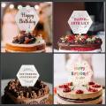 15pcs Blank Acrylic Cake Topper Hexagon Diy Birthday Cake Topper