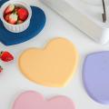 2pcs Heart-shaped Anti-scalding Silicone Pot Pad Coaster (purple)
