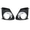 1 Pair Black & Chrome Front Bumper Fog Lamp Covers Trim Bezel