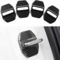 2pcs Abs Interior Door Handle Cover for -bmw Carbon Fiber Style