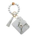 Wristlet Keychain Bracelet Silicone Tassel Keychain for Women C